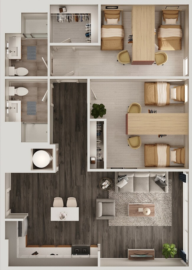 3d floor plan - The Carmin