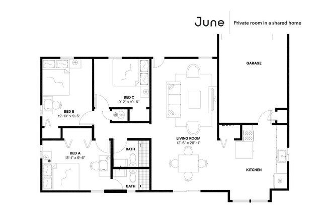 Building Photo - Private bedroom in 3 bed/2 bath Home