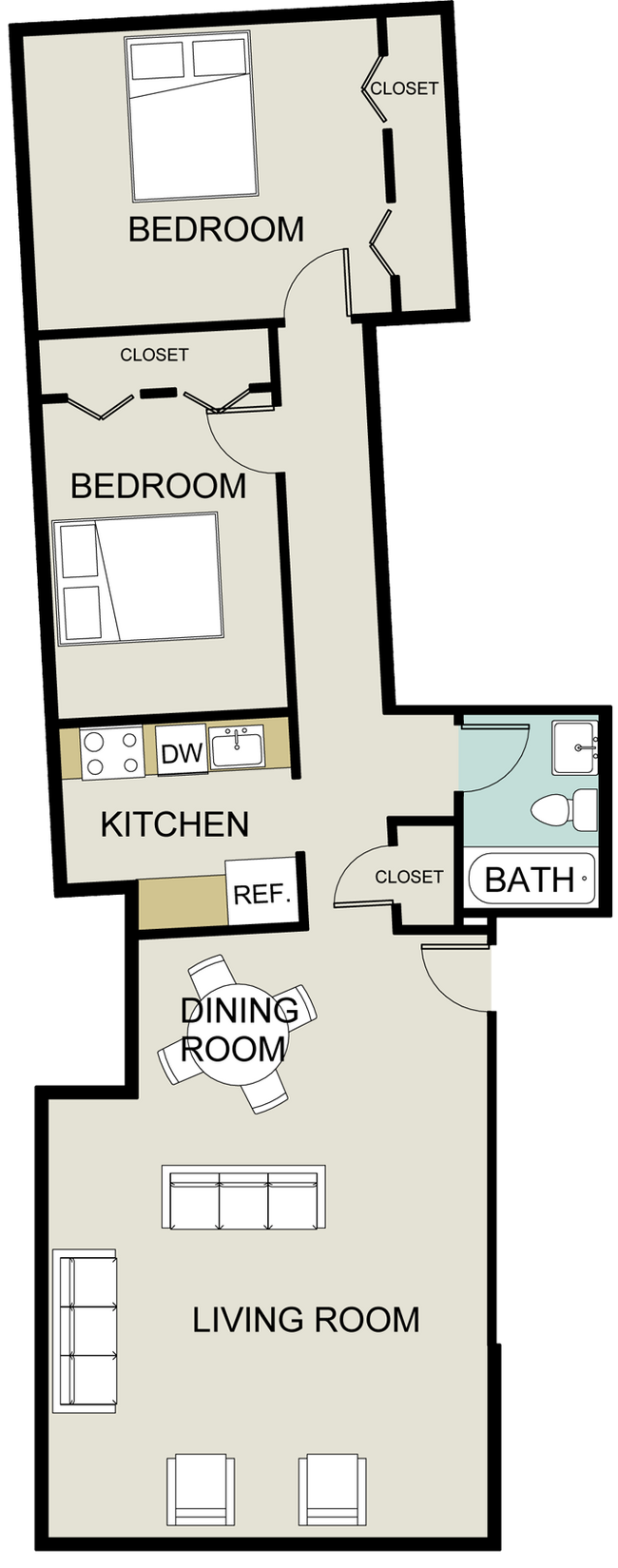 Floorplan - Pacific Street Apartments