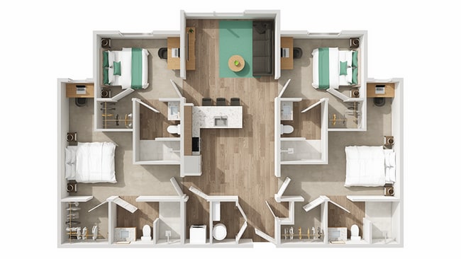 D1: 4BD | 4BA | 1410 SF - The Park