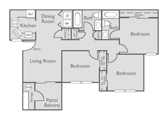 3 Bed, 2 Bath (60% Income Restricted) - Avonmora Apartments