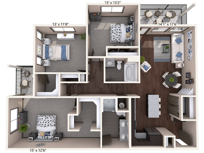 Floorplan - Timnath Trail at Riverbend Apartment Homes
