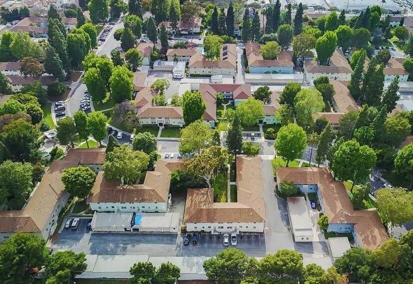 an aerial view of Cameo Woods - 5876 Bowcroft St