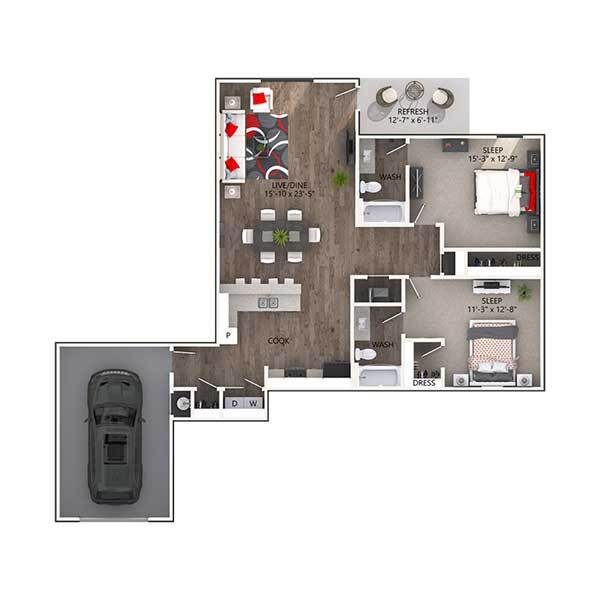 Floorplan - Reatta Ranch Apartments
