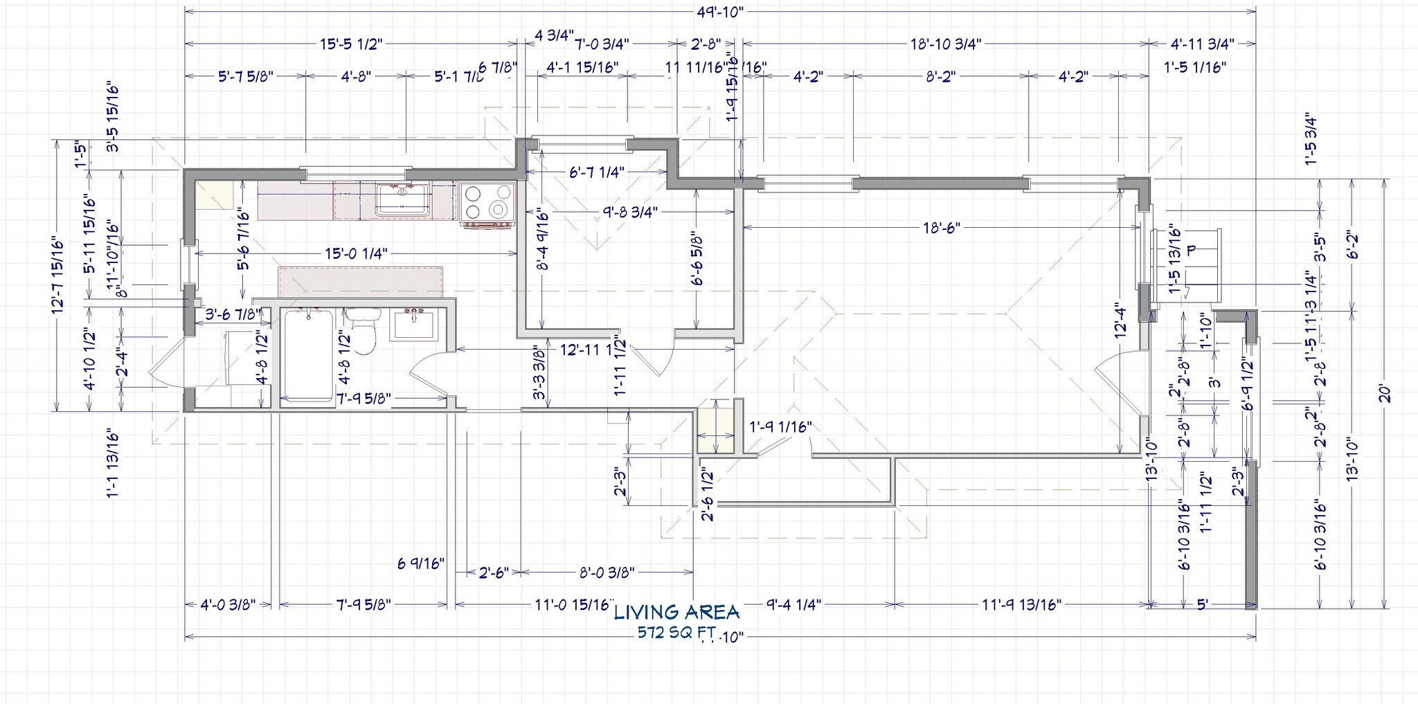 Floor sketch--living area - 221 NW 28th St