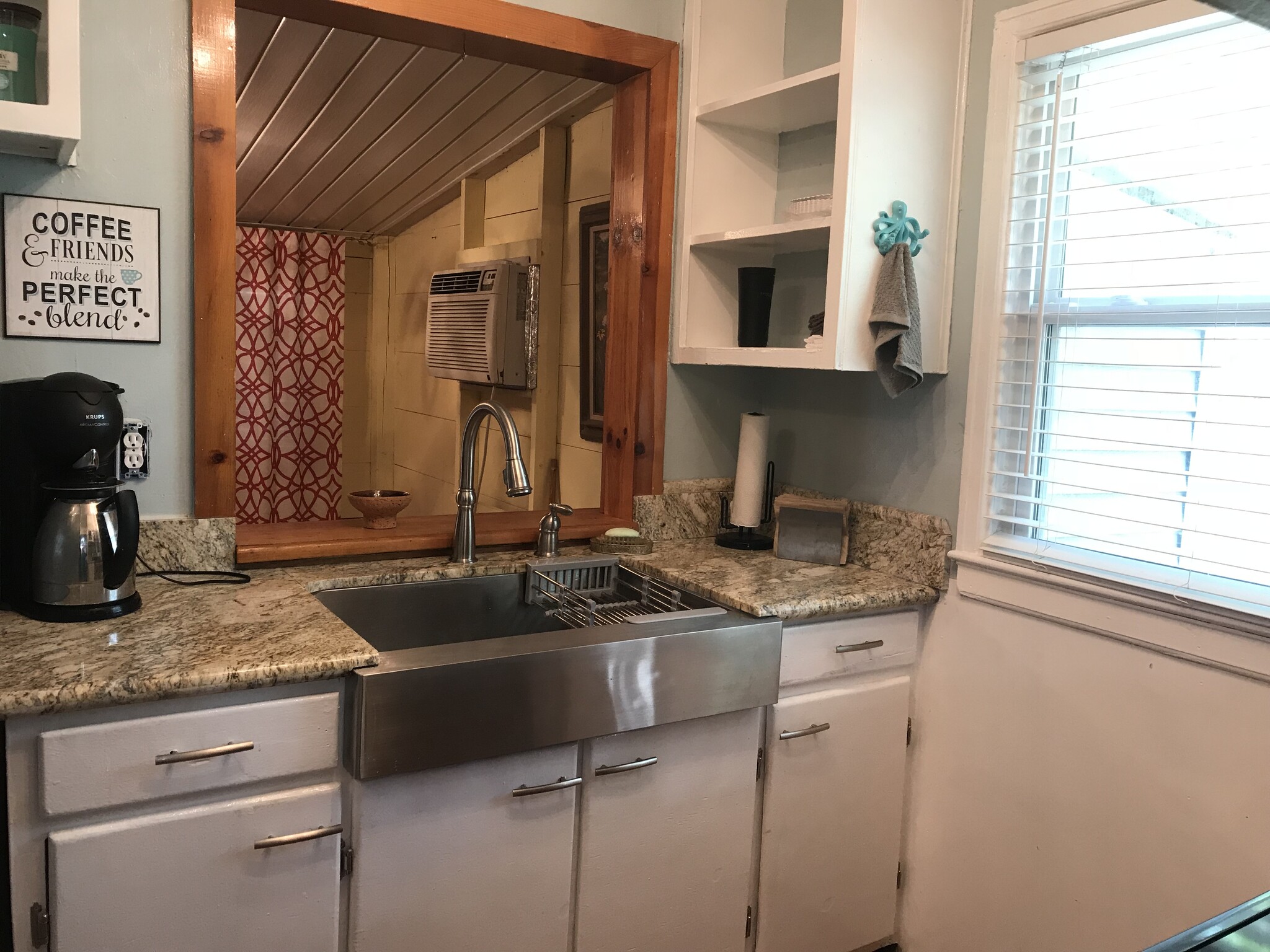 Open shelving granite countertops with farmhouse sink - 1407 W Church St