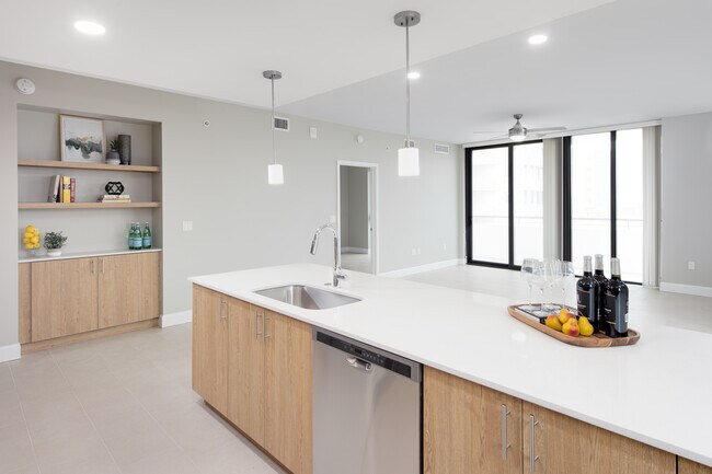 Open concept kitchen and living area - Avalon Doral