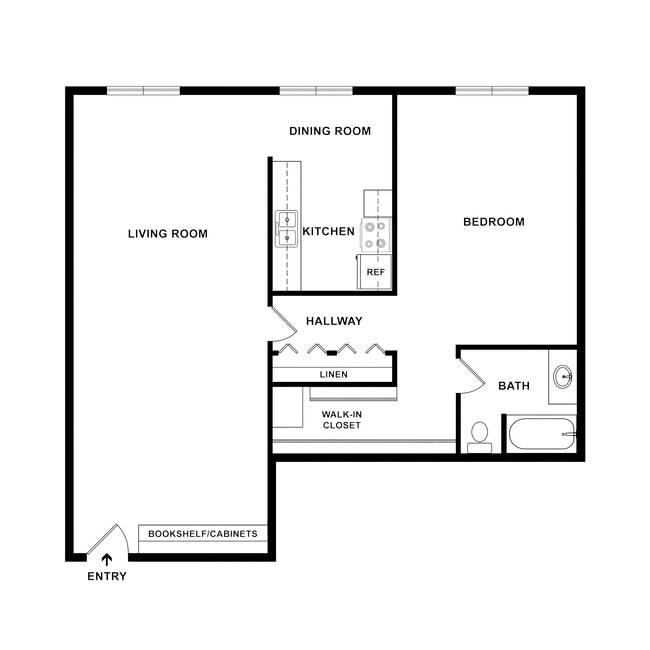 Alternate 2D One-Bedroom Floor Plan - Avaz Pacific Beach