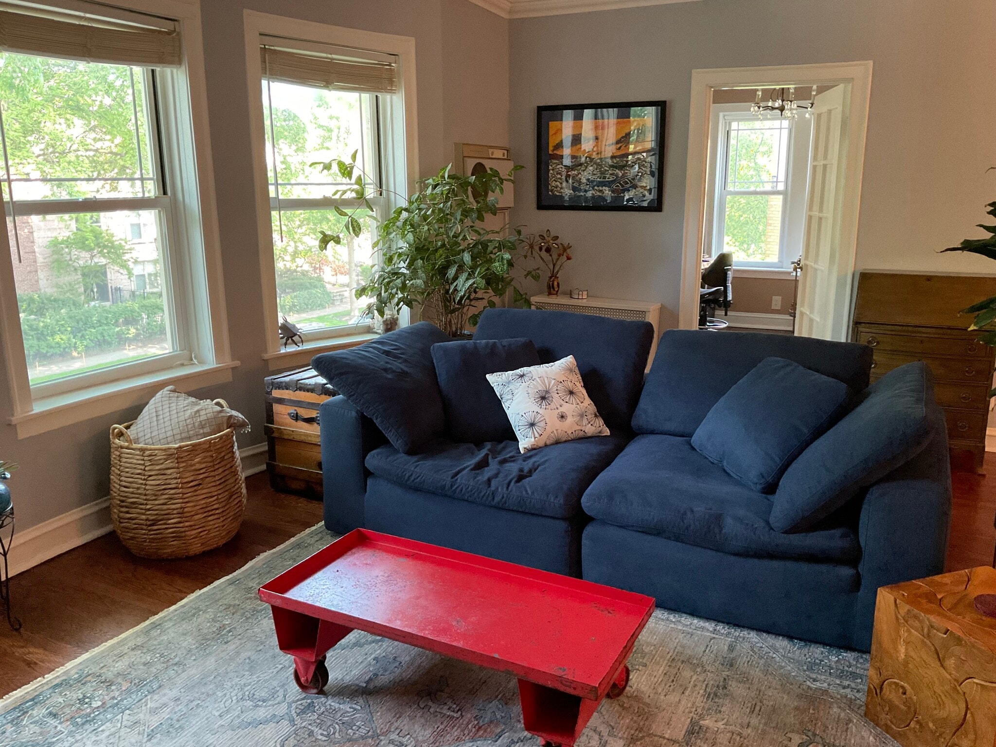 The office sits off of the living room - 825 Forest Ave