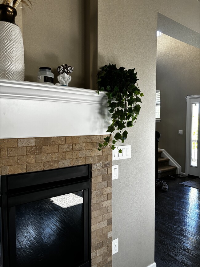 Fireplace in dining room/ living room - 21876 E Stroll Ave