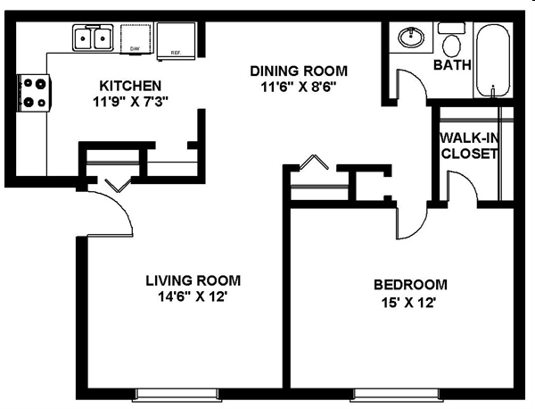 1BR/1BA - Pinnacle Place Apartments