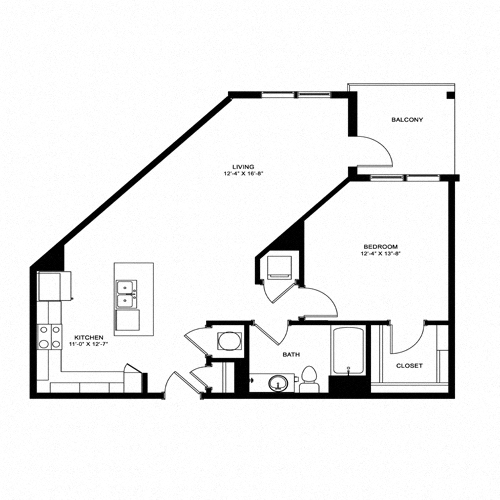 Floorplan - The Flats Exchange on Erwin Apartments