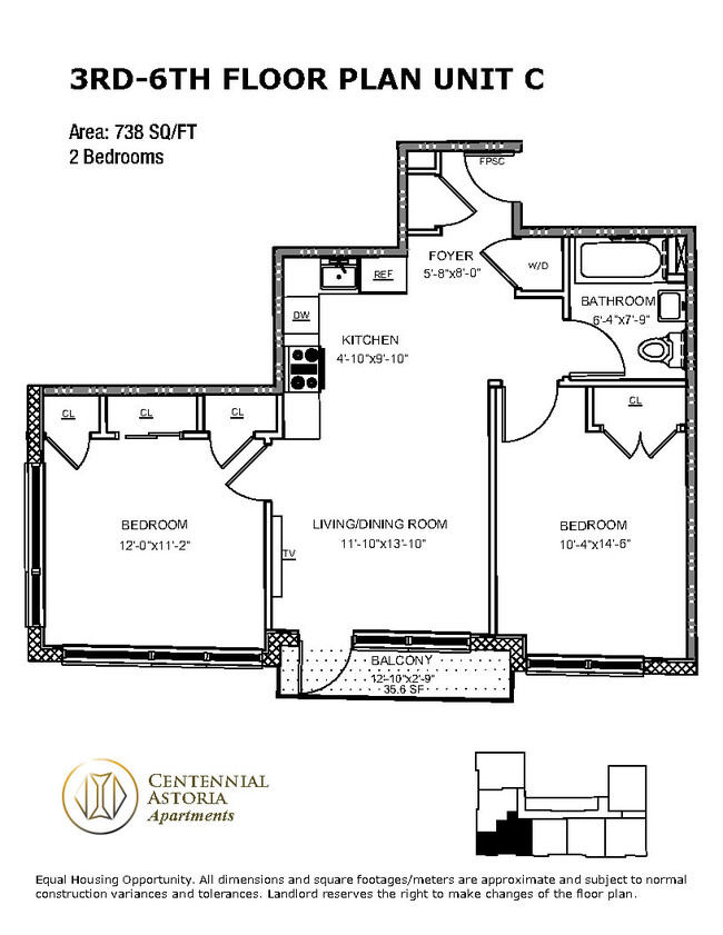 Floorplan - Centennial Astoria Apartments