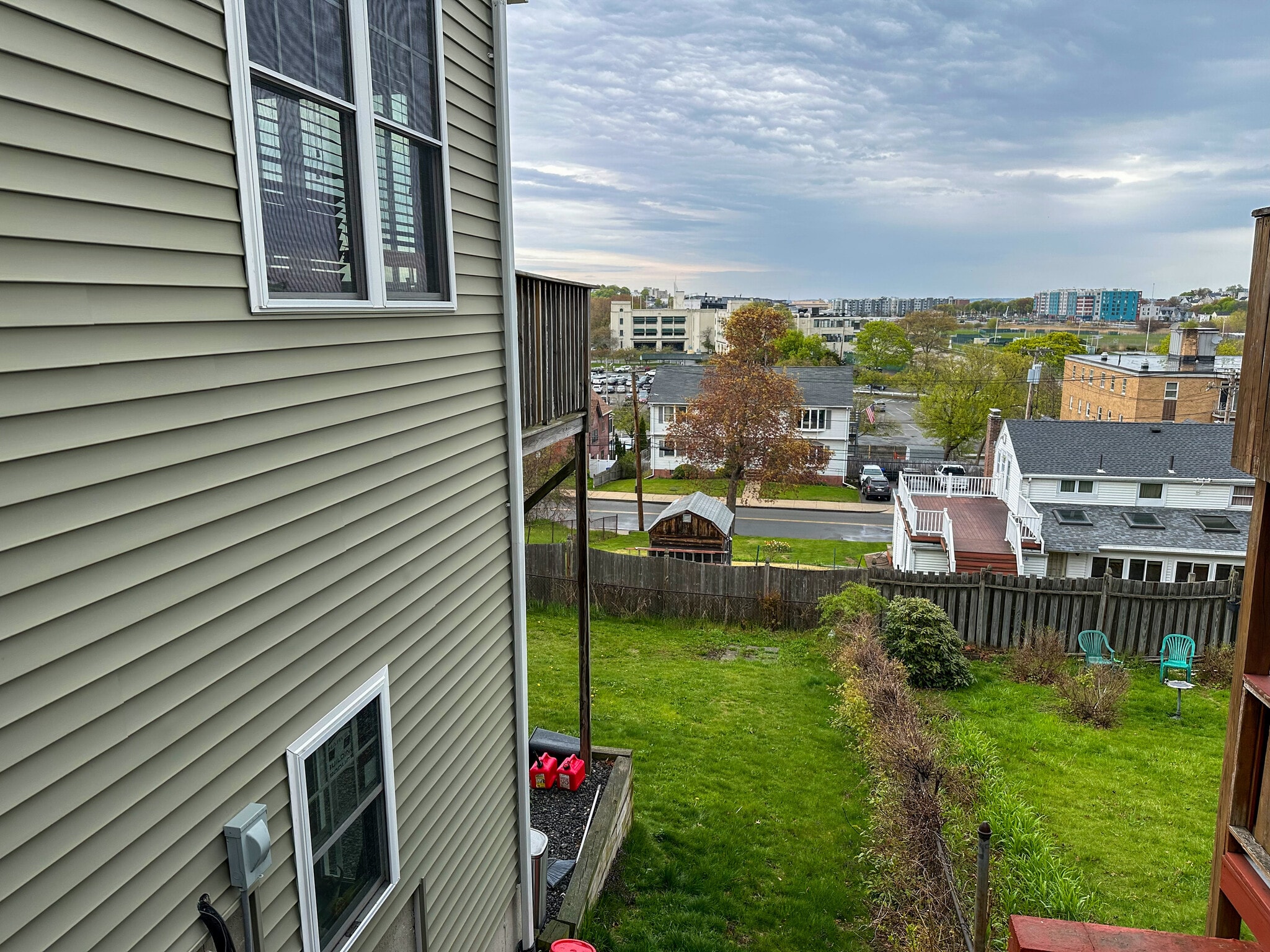back yard as seen from driveway - 77 Faywood Ave