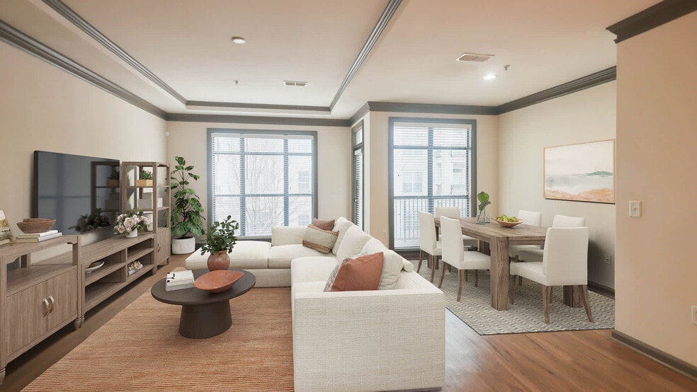 Living Room with Hard Surface Flooring - The Drexel Collective
