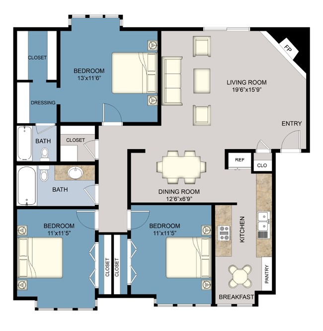 Floorplan - Shenandoah Apartments