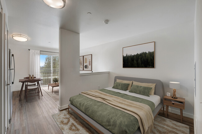 Green Lake 1 Floorplan Bedroom - Arrive Belay & Arrive Noba