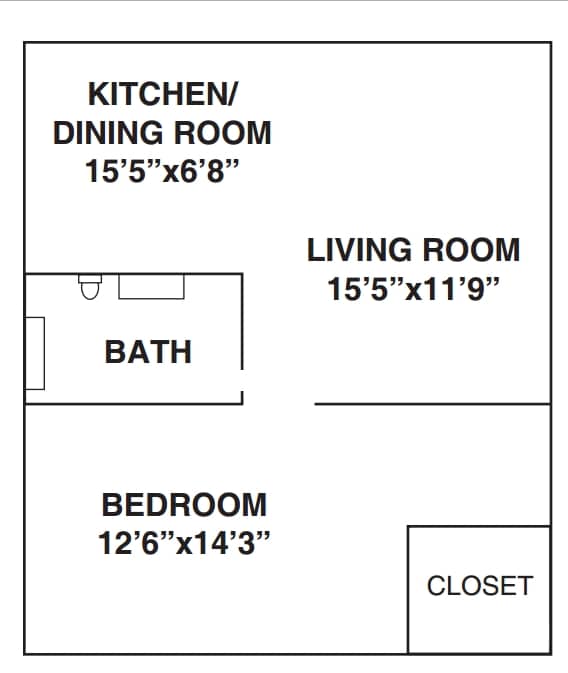 1BR/1BA - The Overlook