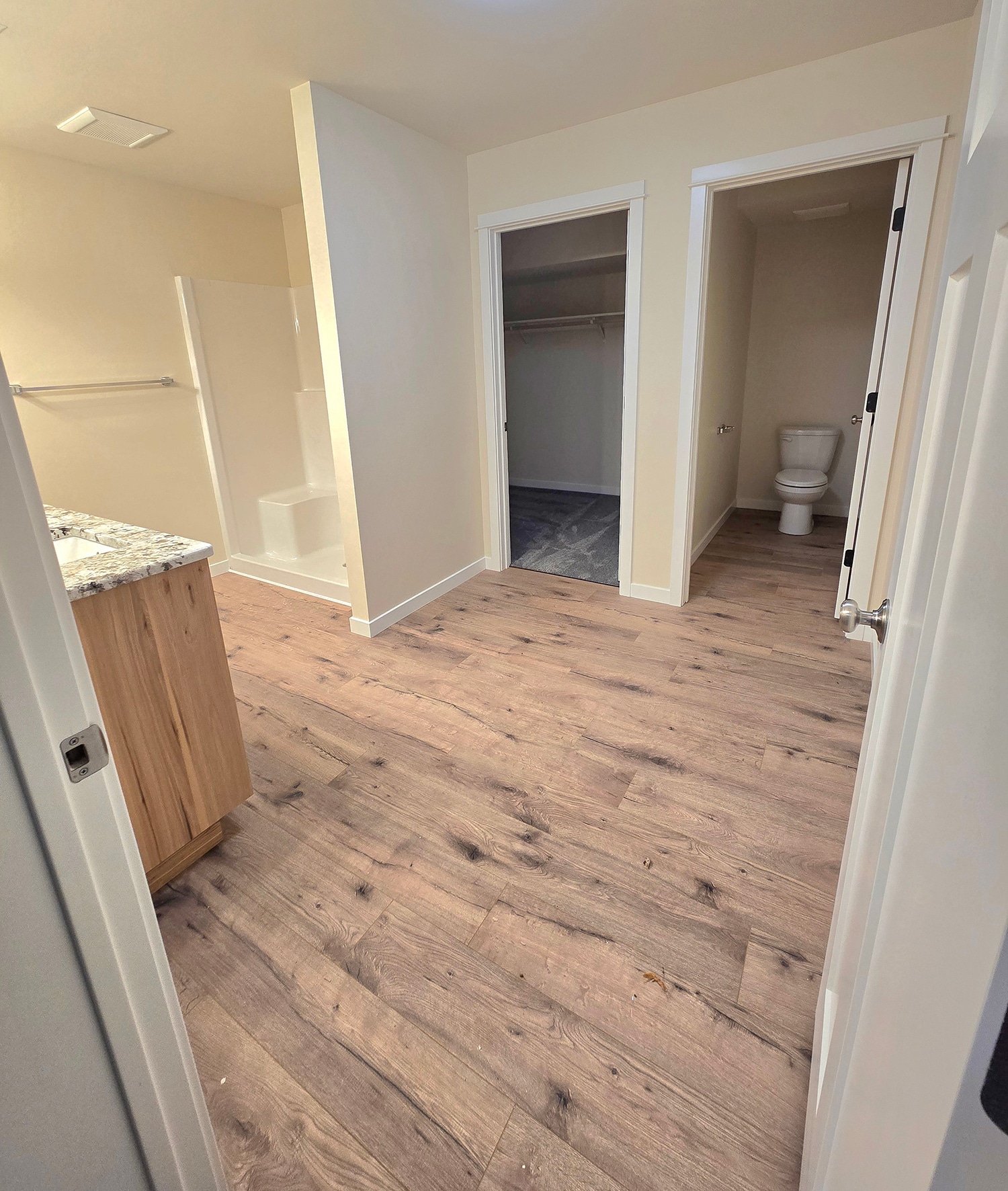 Master Bath with Double Sink Vanity, Walk-in Shower, Walk-in Closet and Toilet - 1408 Edington Ave