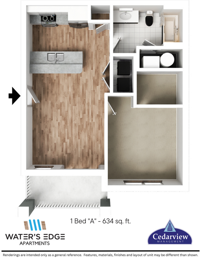 Floorplan - Waters Edge Apartments Bloomington