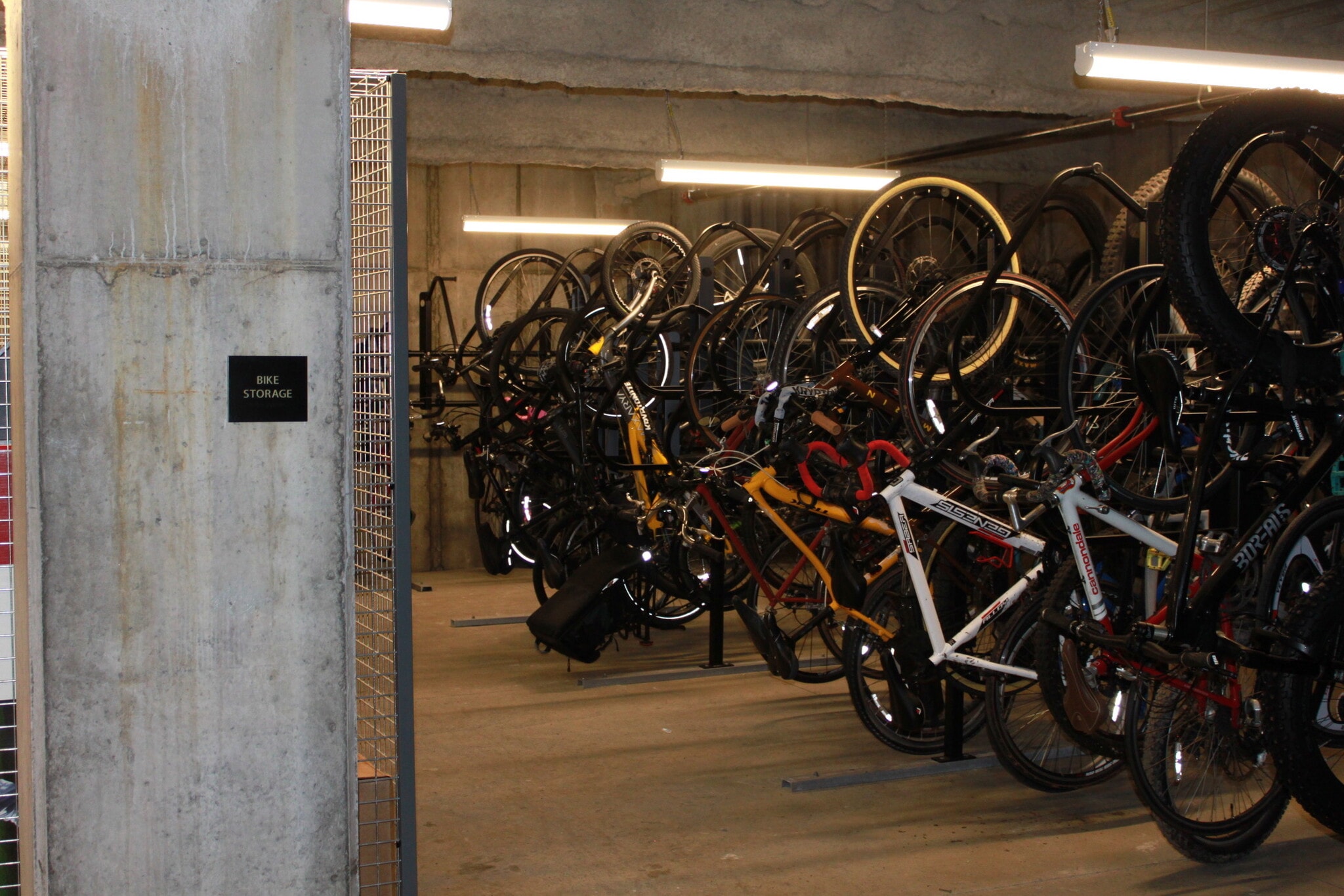 Bike storage in the parking garage - 125 Cambrian Way