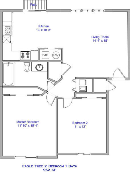 2BR/1BA - Eagle Tree