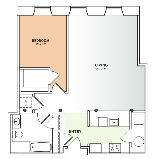 1BR/1BA - Royal Mills Apartments