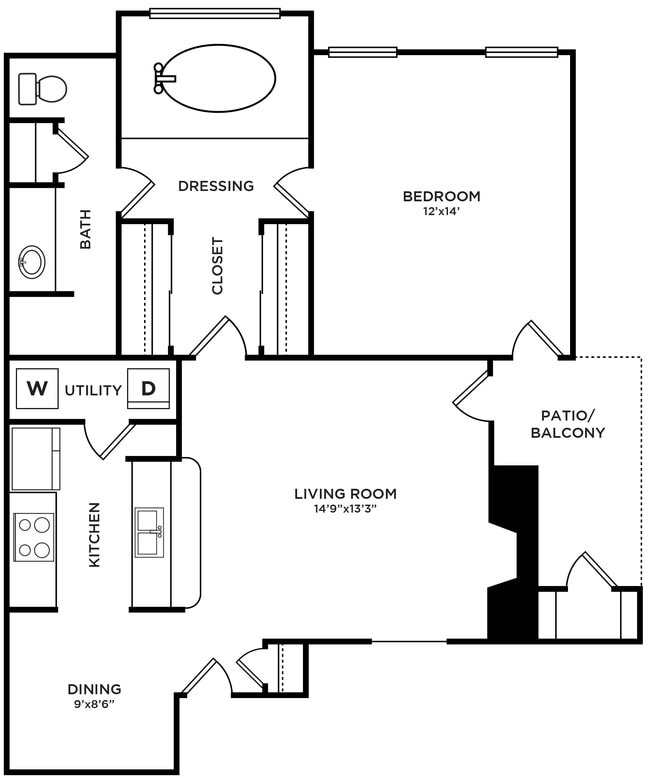 A5- 1 Bedroom/ 1 Bathroom (3rd Floor Only) - The Chalet 1