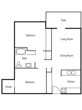 2BR/1BA - Pinecrest Apartments