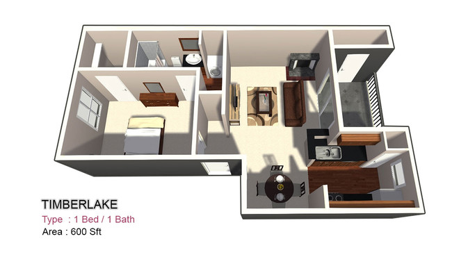 One Bed / One Bath - Timberlake Apartments