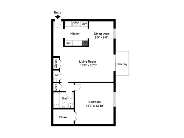 One Bedroom - Norwood House Apartments