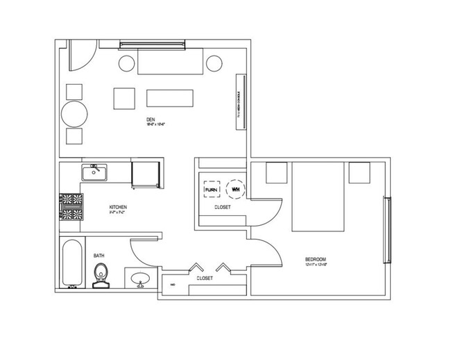 CRE - 1x1 Closed Kitchen - Crescent Apartments