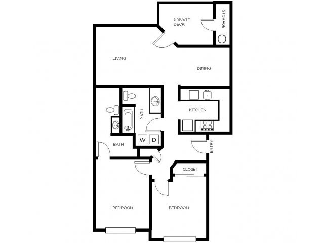 2BR/2BA - Red Rose Manor