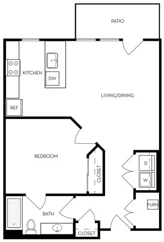 1x1 Floorplan - City Garden