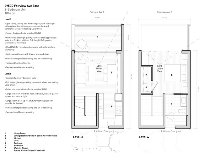 Floor Plans: 3rd floor LDK & 4th floor bedroom suite - 2950 Fairview Ave E