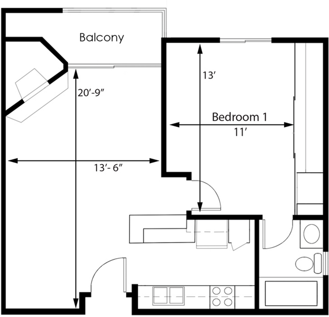 Floorplan - Midvale Towers