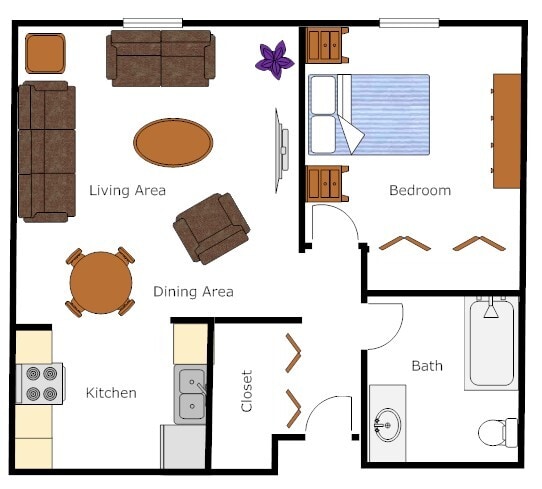 1BR Floorplan - Stonefield Manor Senior Apartments