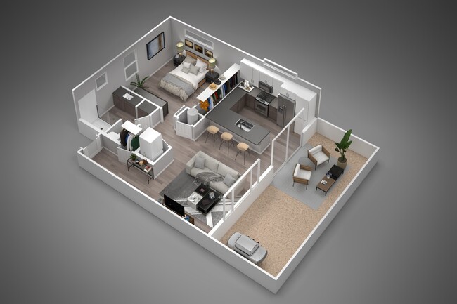 A1 - 1x1 Floor Plan - The Flats at Jasper