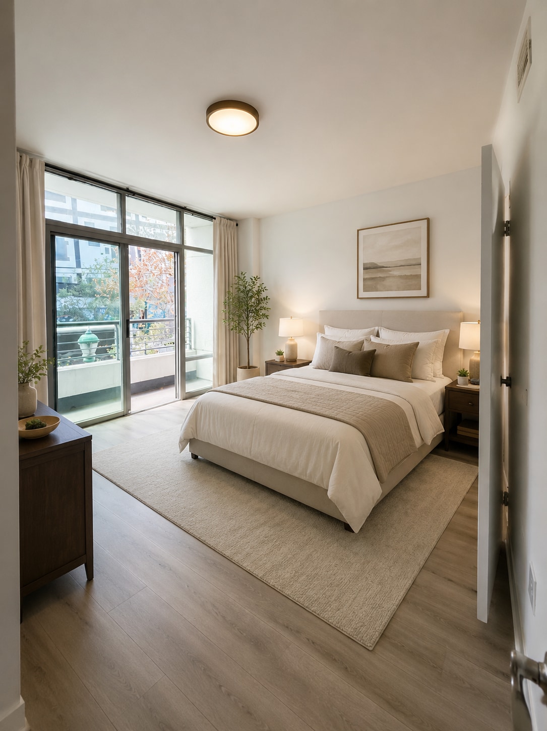 AI Staged Master Bedroom - 425 W Beech St