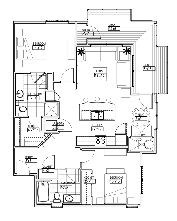 Floorplan - Ironhorse Apartments