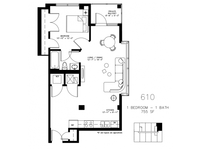 1 Bed 1 Bath - 1241 N. Milwaukee