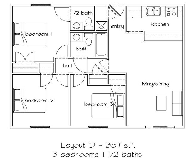 Floorplan - The Palms Apartments