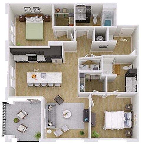 Floorplan - Foster on the Park Apartments
