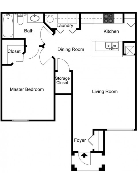 Orange Blossom - One Bedroom, One Bath, 1st Floor - Walker Woods