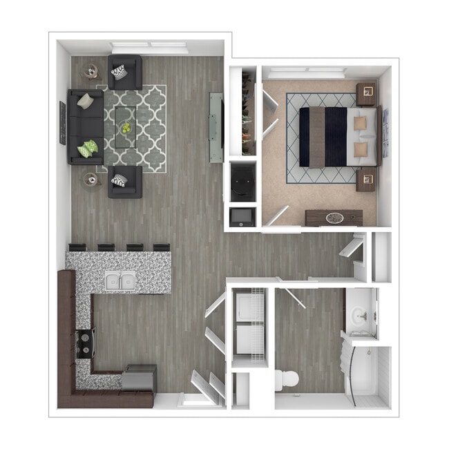 1 Bedroom, 1 Bath, 732 sq. ft. - Rockwell Place Senior Apartments