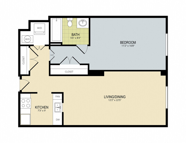 1BR 1BA - The Redwood Apartments