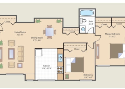 Floorplan - Larchwood Garden Apartments