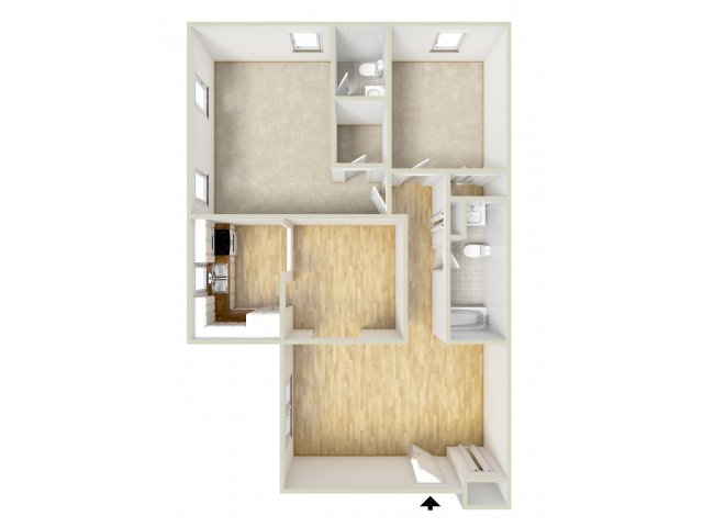 Two bedroom floor plan - Governor Mifflin Apartments