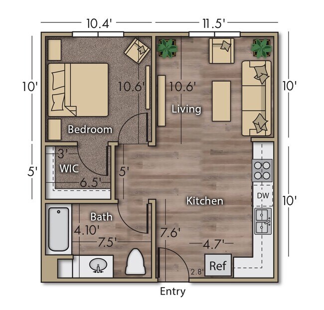 Floorplan - Vintage at Woodman 55+ Senior Apartments