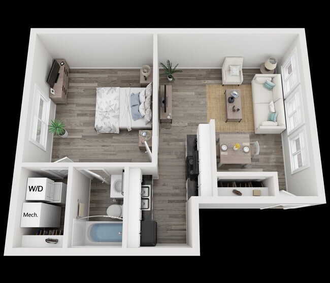 1 Bedroom 1 Bathroom - Mason Drive Apartments